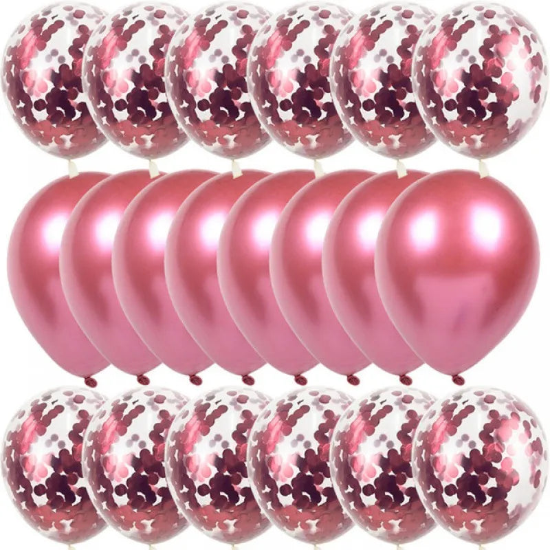 20/10-Pack of 12-Inch Metallic Balloons with Gold Confetti