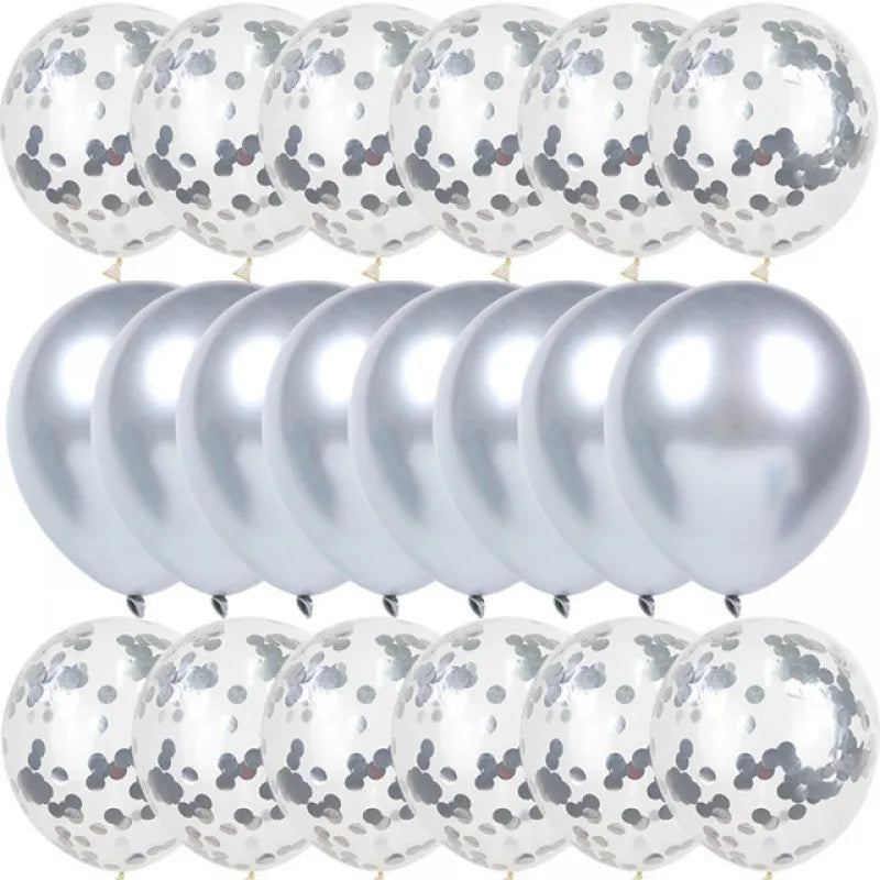 20/10-Pack of 12-Inch Metallic Balloons with Gold Confetti
