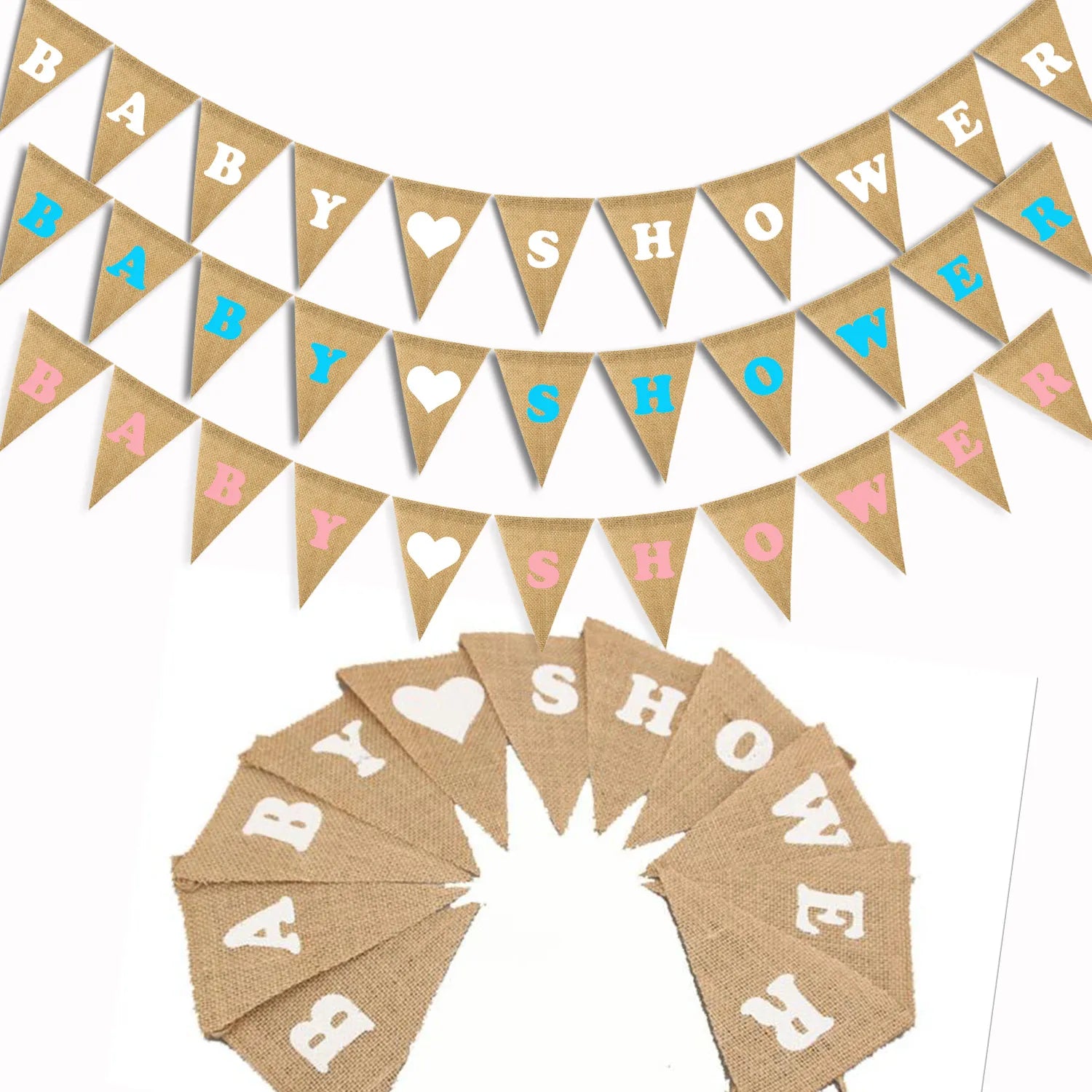Party decoration linen pennants