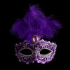 Elegant Feathered Mask with Imitation Diamond Edging