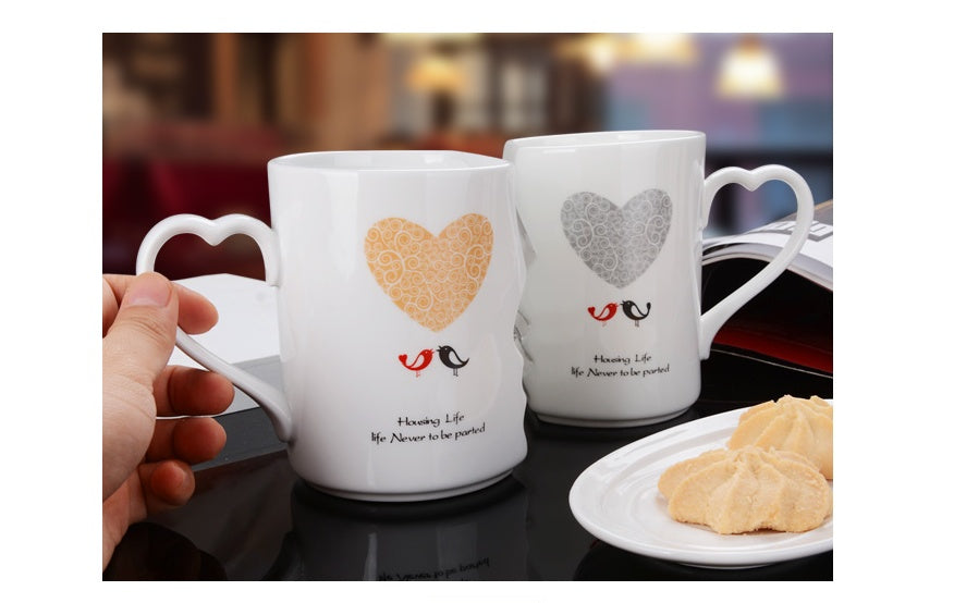 Couple Cup Ceramic Coffee Kiss Mug – Creative Valentine’s Day Gift