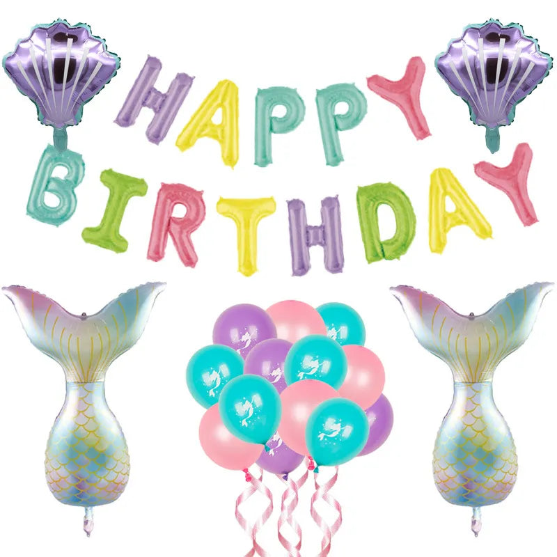 Birthday Party Supplies: Decorative Mermaid Balloon Set