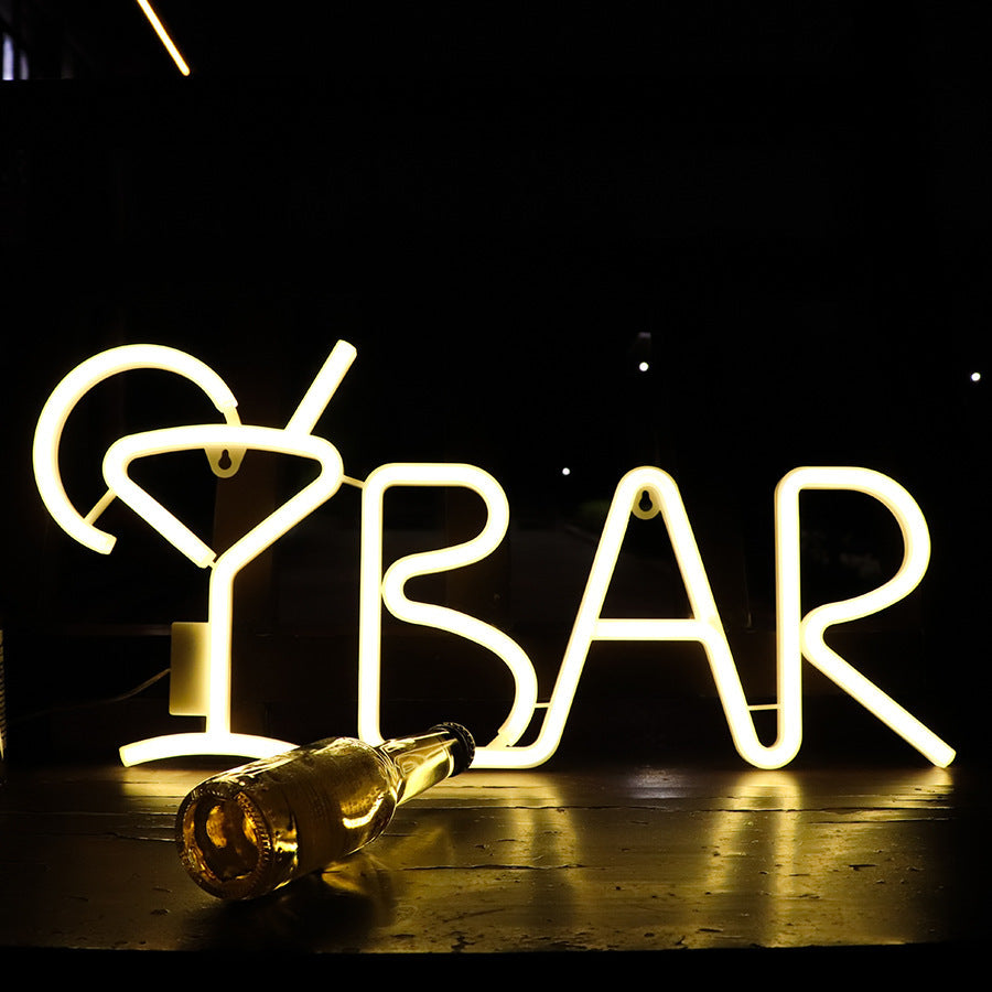 LED Neon Letter Shape BAR Light for Party and Room Decor