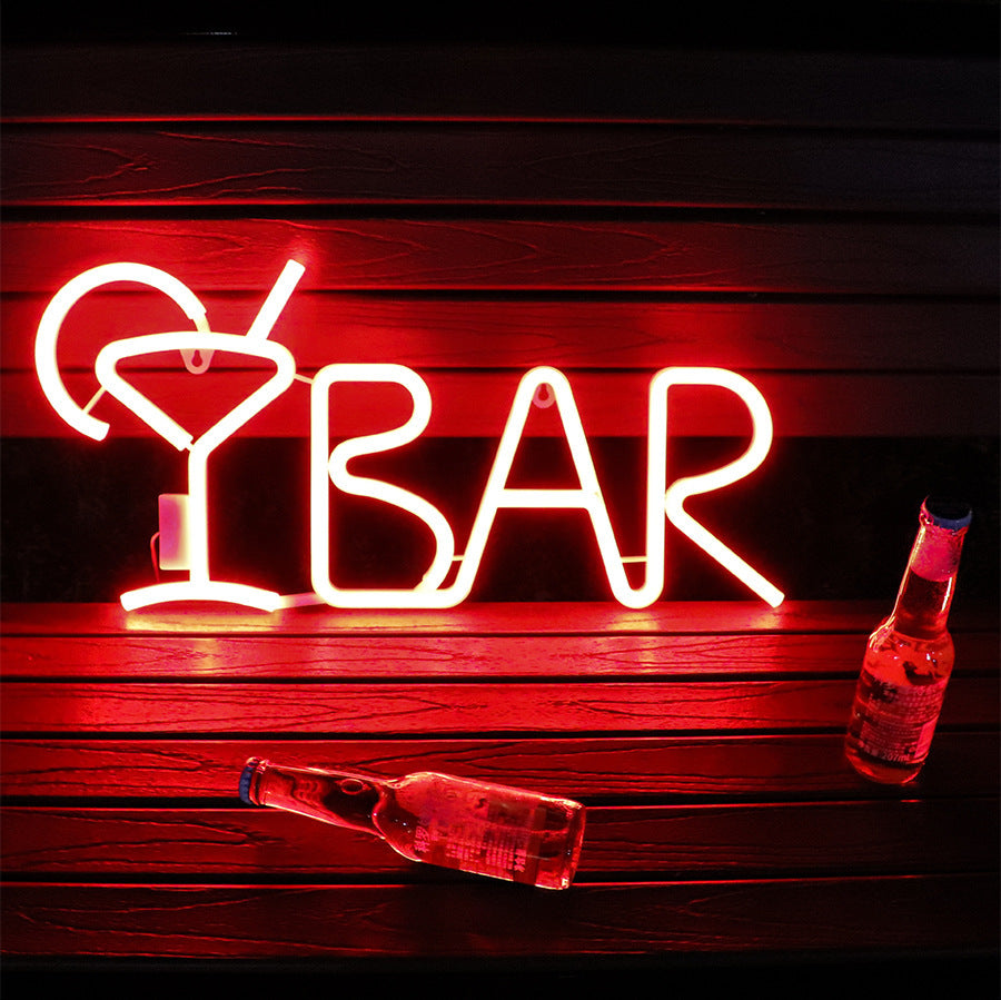 LED Neon Letter Shape BAR Light for Party and Room Decor