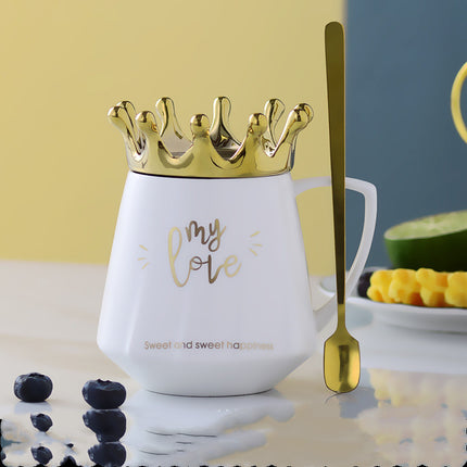 White Crown Cup: Light Luxury Mug