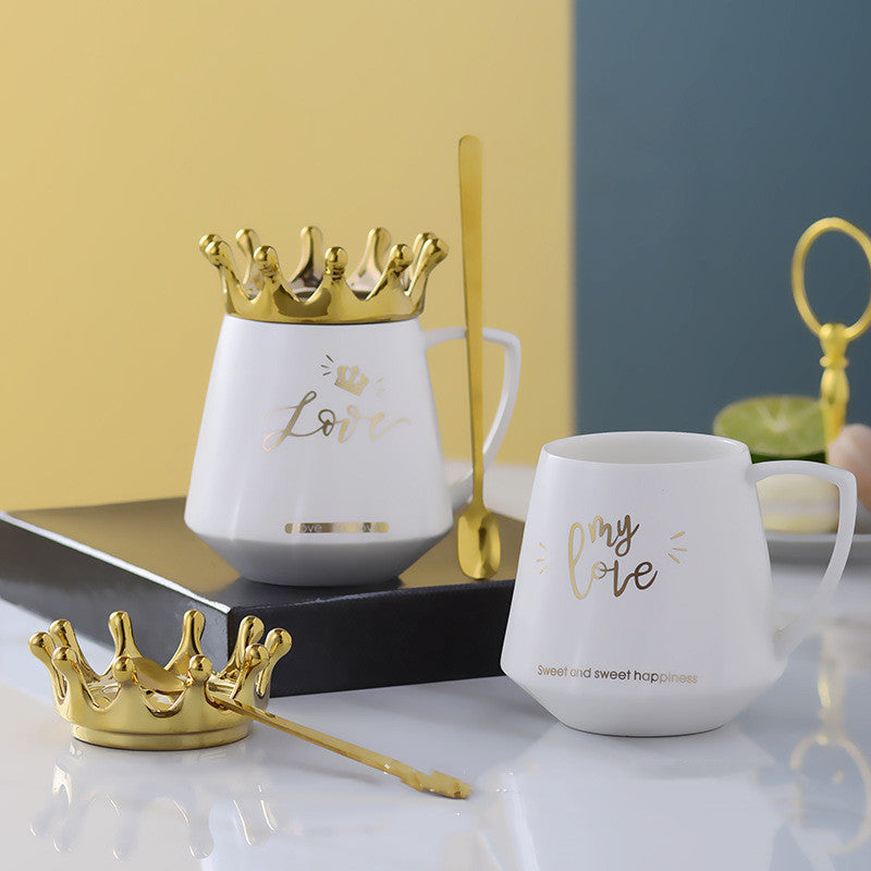 White Crown Cup: Light Luxury Mug