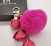 Cute Pompom Ball PU Rose Key Chains