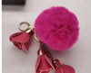 Cute Pompom Ball PU Rose Key Chains