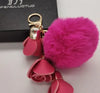 Cute Pompom Ball PU Rose Key Chains