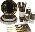 New Hot Stamping Black Polka Dot Party Decoration Set