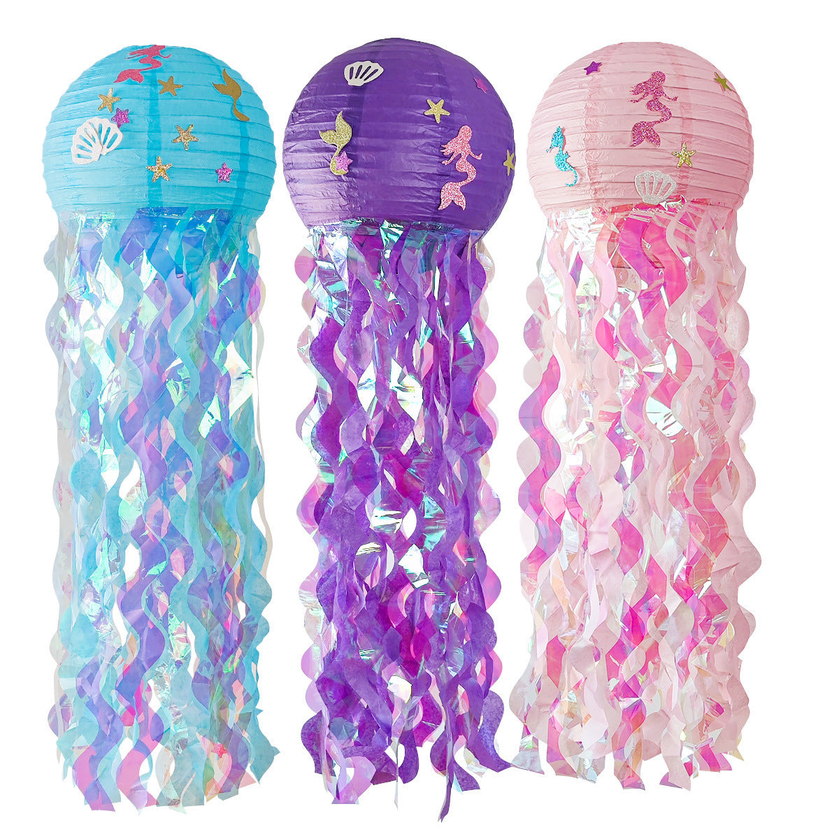 Mermaid Theme Party Decoration Seabed Paper Jellyfish Paper Lantern