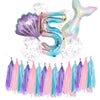 Mermaid Theme Fishtail Happy Birthday Party Decoration