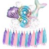 Mermaid Theme Fishtail Happy Birthday Party Decoration