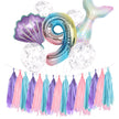 Mermaid Theme Fishtail Happy Birthday Party Decoration