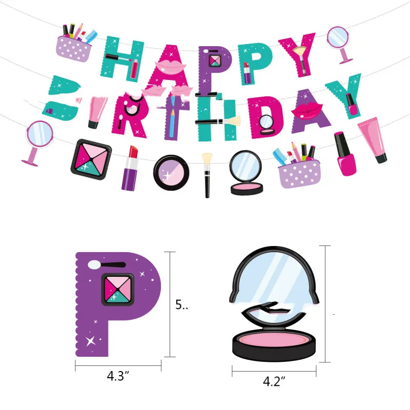 Girls Birthday Party Balloons Decorations Banner