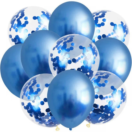 20/10-Pack of 12-Inch Metallic Balloons with Gold Confetti