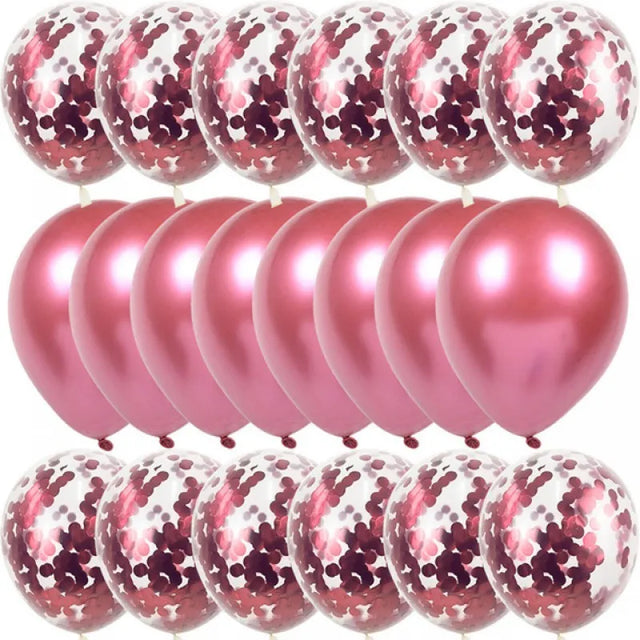 20/10-Pack of 12-Inch Metallic Balloons with Gold Confetti