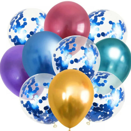 20/10-Pack of 12-Inch Metallic Balloons with Gold Confetti