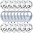20/10-Pack of 12-Inch Metallic Balloons with Gold Confetti