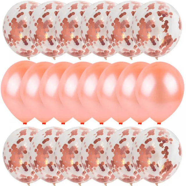 20/10-Pack of 12-Inch Metallic Balloons with Gold Confetti