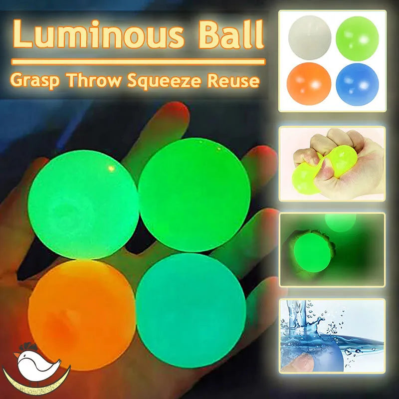 Luminous Sticky Ball Toys - Glow In The Dark Novelty