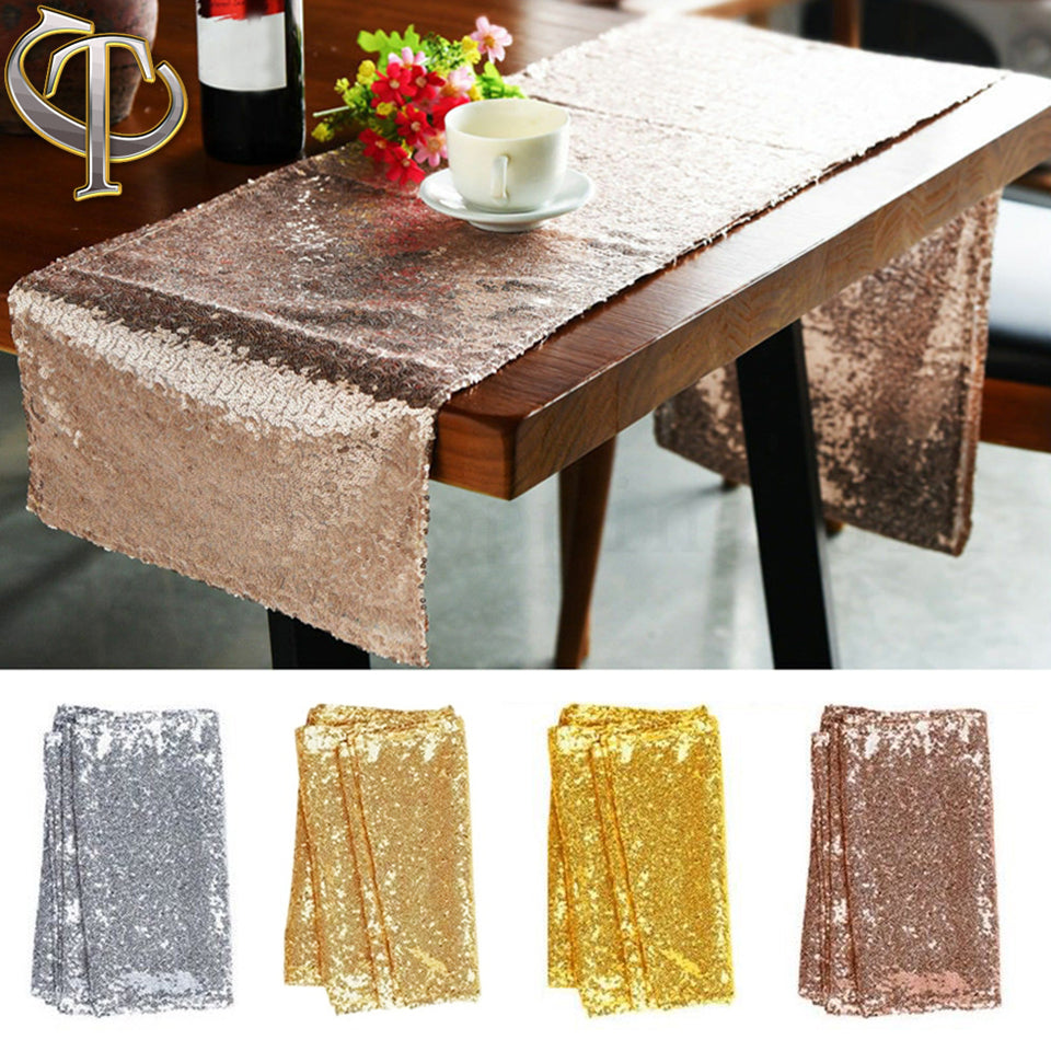 Wedding party sequined table runner