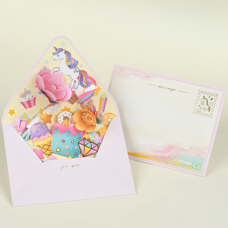 Middle Blossom 3D Blessing Greeting Card Envelope