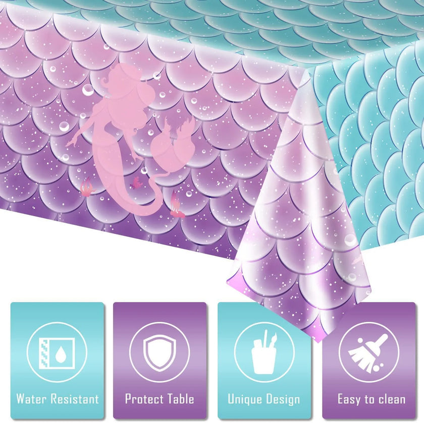 Mermaid Theme Tablecloth Party Birthday Disposable