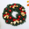 30cm Wooden Christmas Wreath with Bowknot Red Accents