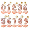 Wedding Decoration Rose Gold Number Balloon Birthday Party Supplies Aluminum Foil