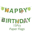 Jungle Birthday Party Decoration Set: Green Numbers & Animal Party Decor