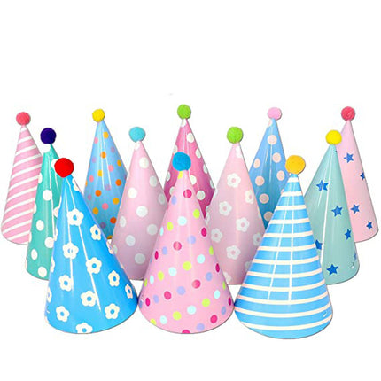 12-Pack Party Hats for Children's Celebrations