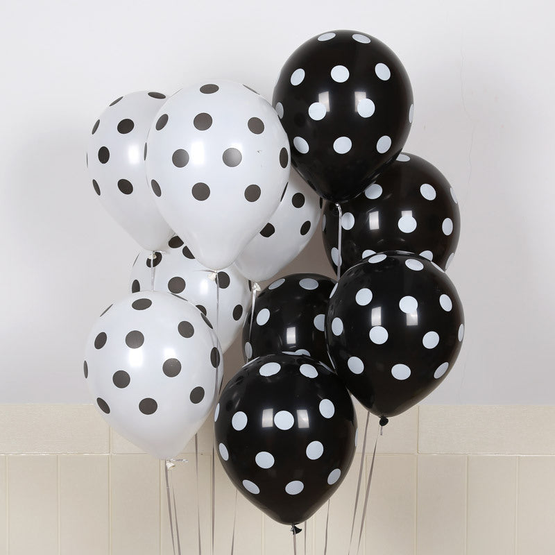 Black and White Polka Dot Party Decoration Balloons