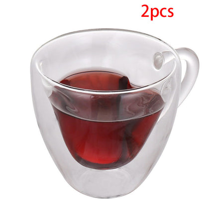 Heart-Shaped Coffee Cup – Heat-Resistant Glass