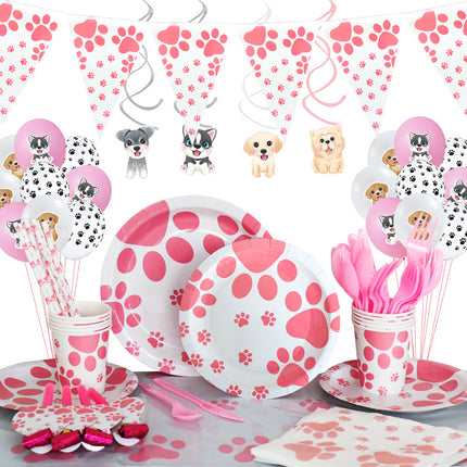 Birthday Party Decoration Dog Paw Party Tableware Set