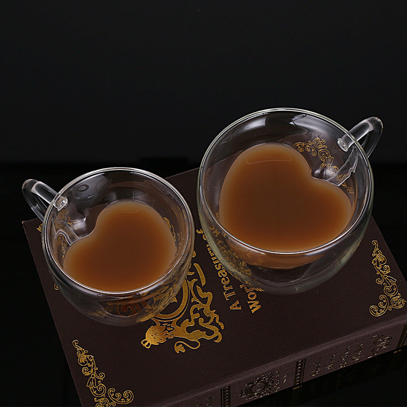 Heart-Shaped Coffee Cup – Heat-Resistant Glass