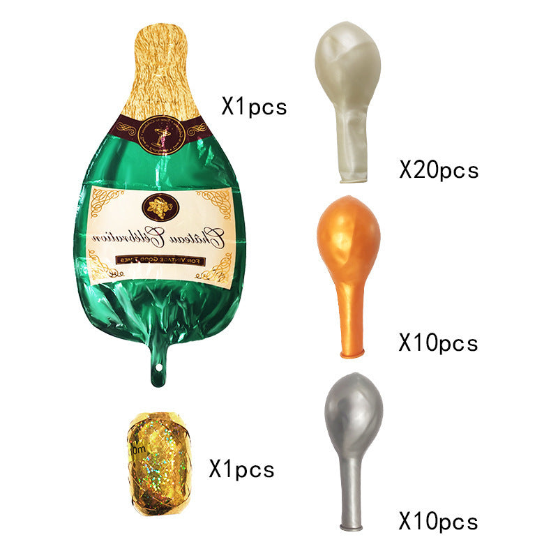 Champagne Bottle Aluminum Foil Balloon Set