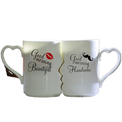 Couple Cup Ceramic Coffee Kiss Mug – Creative Valentine’s Day Gift