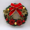 30cm Wooden Christmas Wreath with Bowknot Red Accents