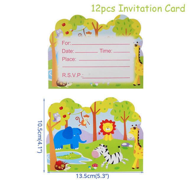 Jungle Birthday Party Decoration Set: Green Numbers & Animal Party Decor