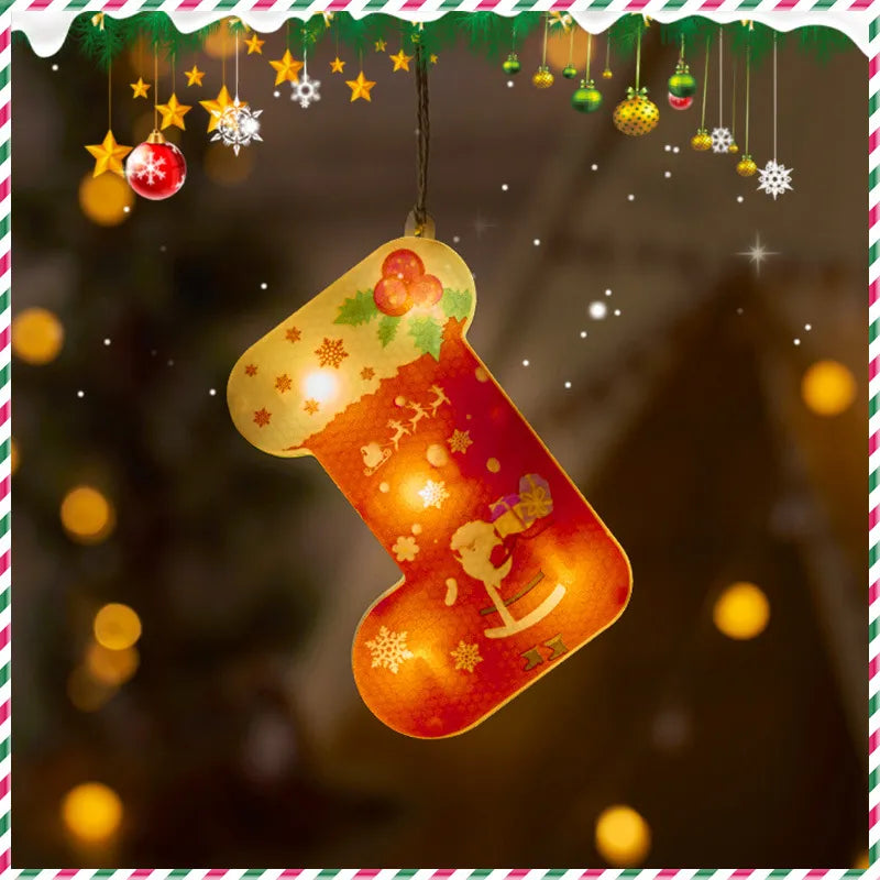 Holiday Decoration Arrangement Hanging Lights Christmas Tree