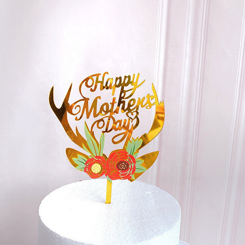 Acrylic Color Printing Flower Ins Style Wedding Party Party Baking Cake Hat Decoration