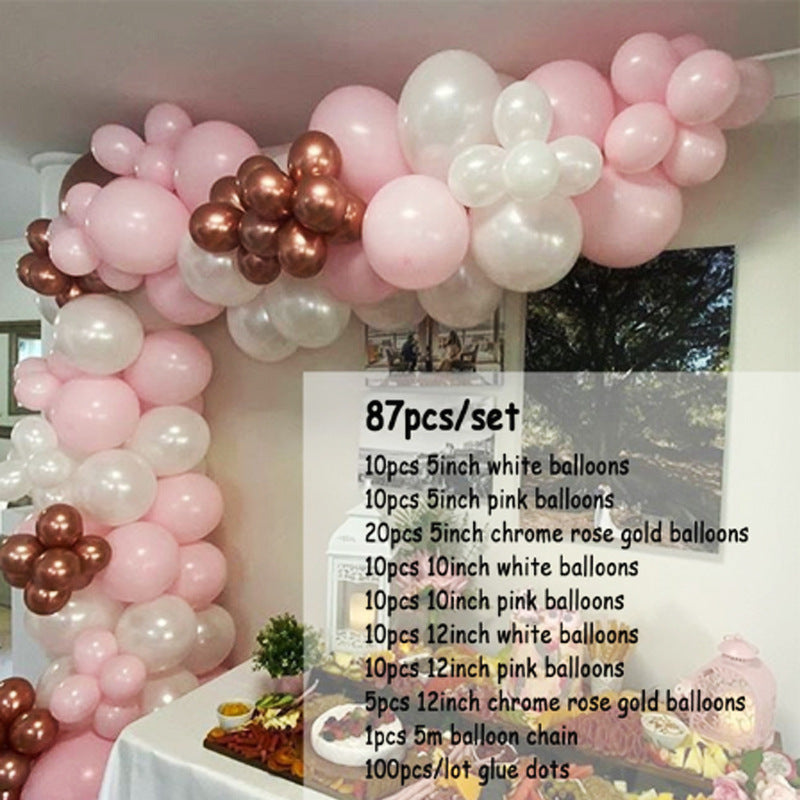 Rose Gold Balloon Arch Garland Wedding Birthday Party Background Decoration