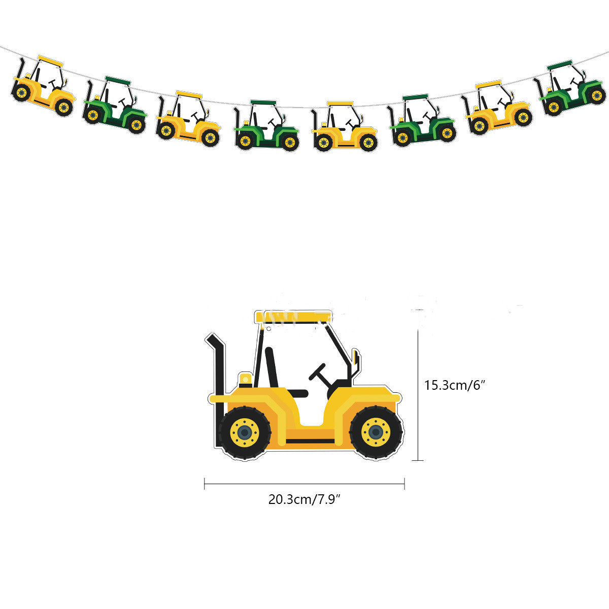 Tractor Theme Birthday Party Decoration Letters Hanging Flag Set