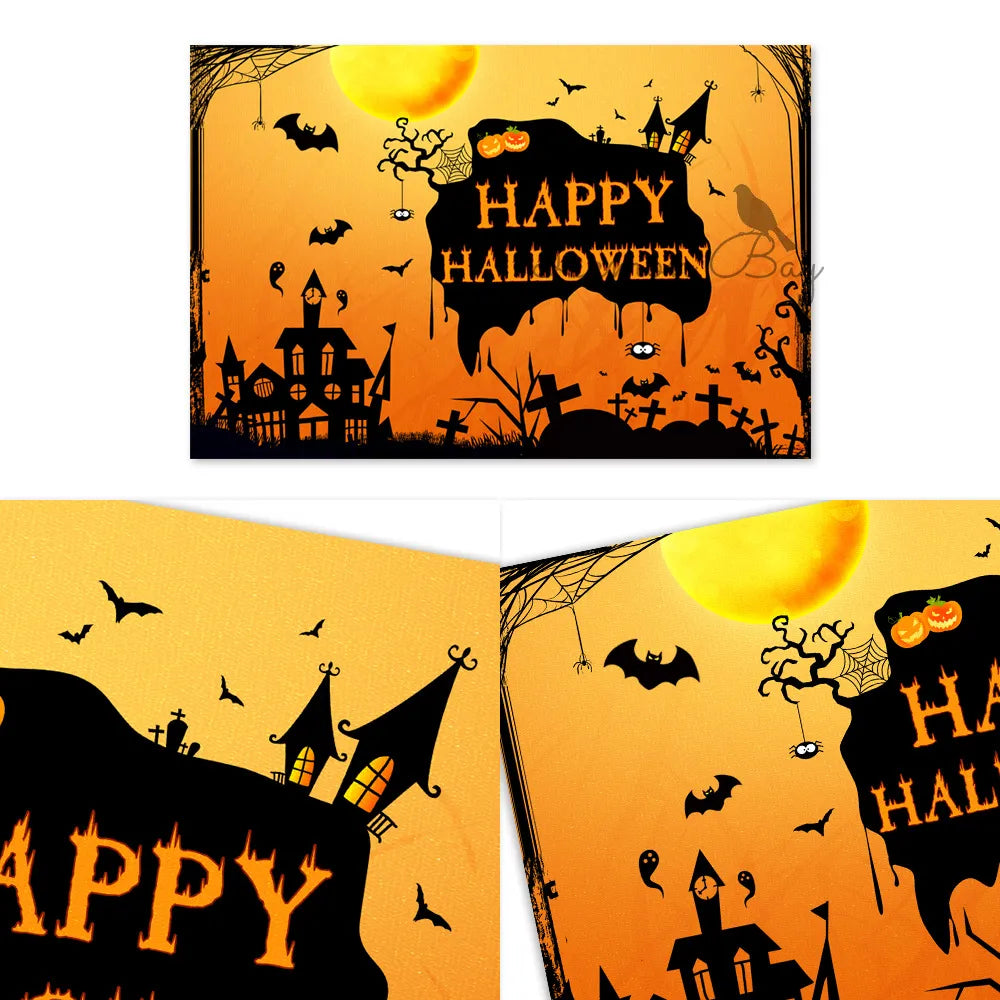 Bat Haunted House Theme Background Wall