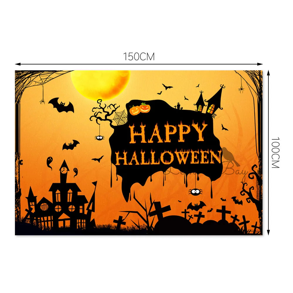 Bat Haunted House Theme Background Wall