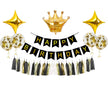 Black Gold Birthday Party Balloon Decoration Set Gilding