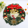 30cm Wooden Christmas Wreath with Bowknot Red Accents