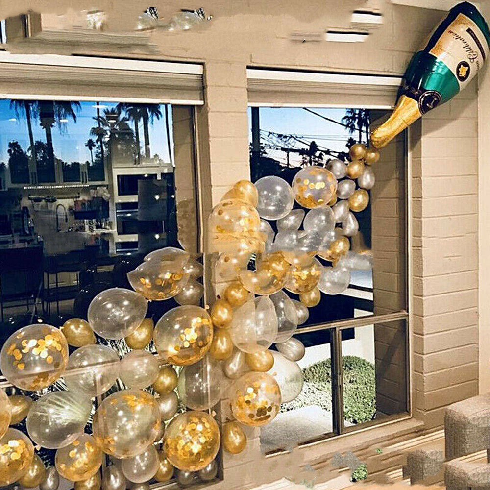 Champagne Bottle Aluminum Foil Balloon Set