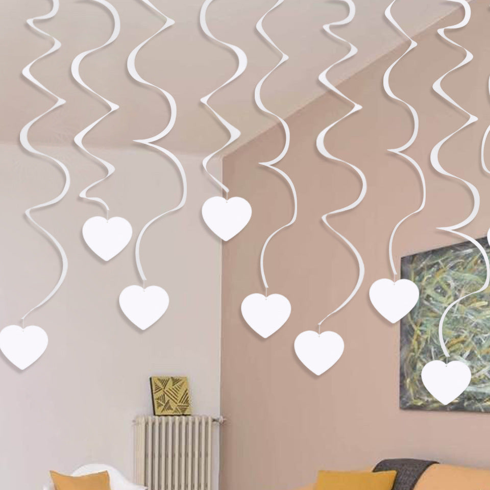 Aluminum Foil Love Party Ornaments Swirl Ceiling Decoration